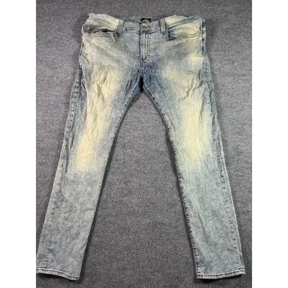True Religion Rocco Jeans Mens 44 Blue Denim Acid Wash Relaxed Skinny Streetwear
